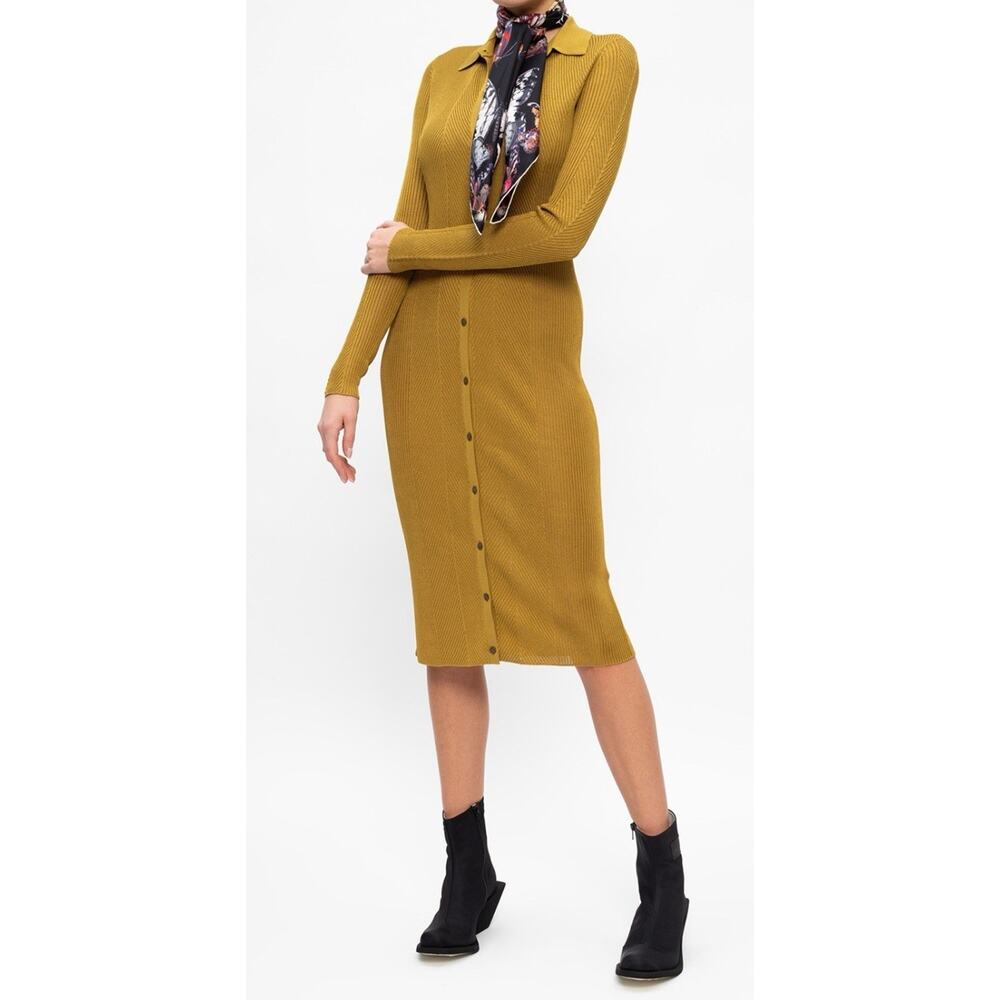 Rag & Bone Dress Buttons MIDI Collared Work To Wear Lagenlook Office XXS A003189